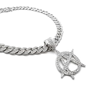 SJ Hip Hop Iced Anarchy Pendant 12mm/18 Box Lock Iced Cuban